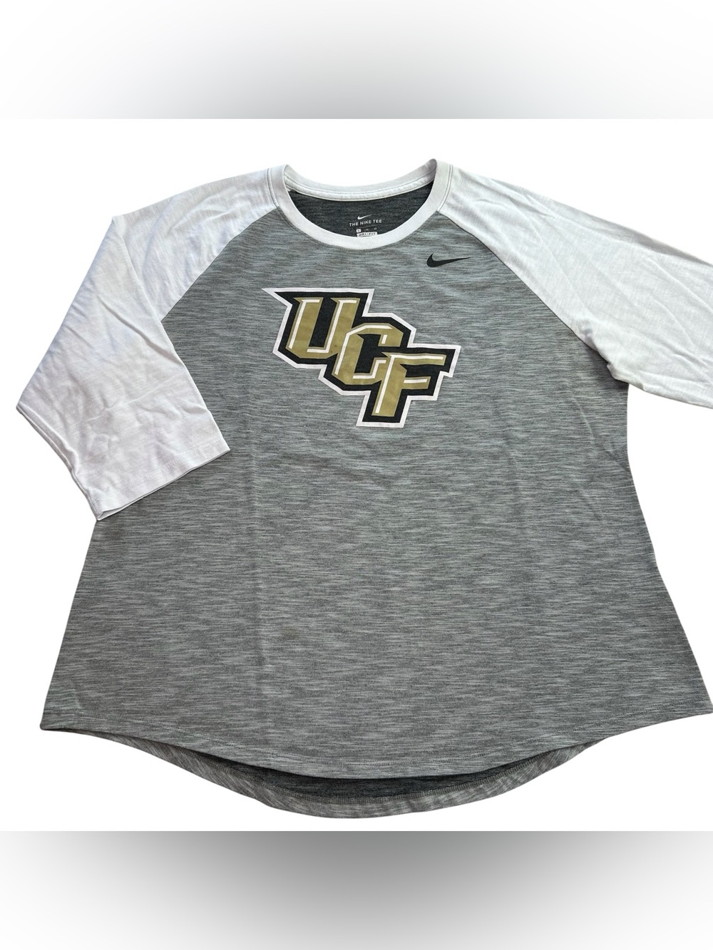 Nike UCF Knights Women’s 3/4 Sleeve Raglan T-Shirt NCAA Gray Central Florida XL